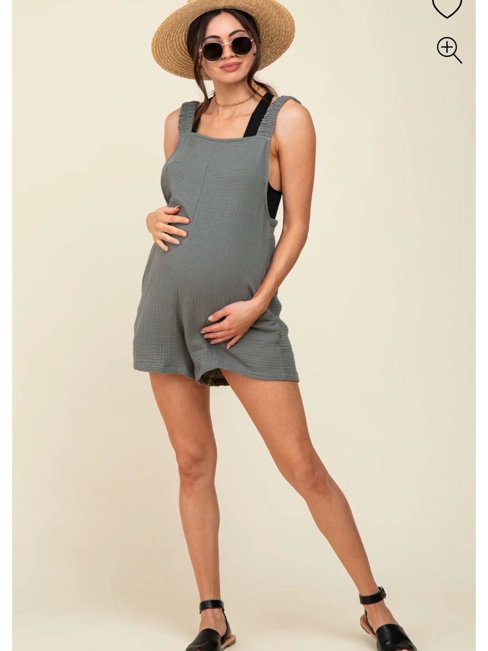 Pinkblush Sage Green Textured Romper